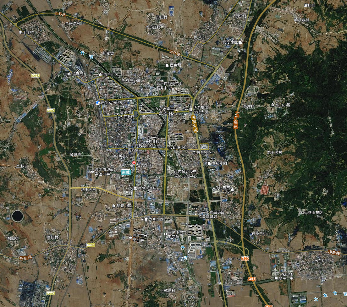 高平市城区地图